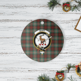Clan Scott Brown Ancient Tartan Crest Round Ceramic Ornament MQ43 Scott Brown Ancient Tartan Tartan Christmas
